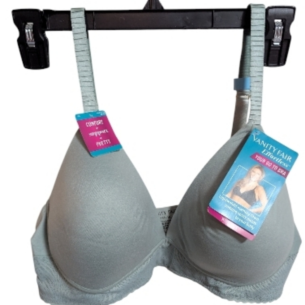 Vanity Fair Women's Bra 38C Blue Green Wireless Convertible W-495